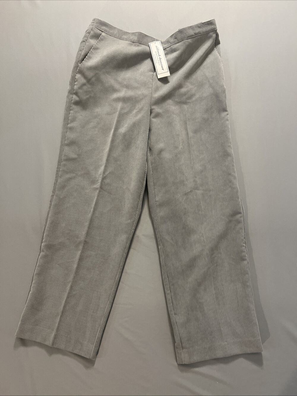 Alfred Dunner Women's Size 14 Classic Fit Corduroy Ribbed Pull On Pants Gray New